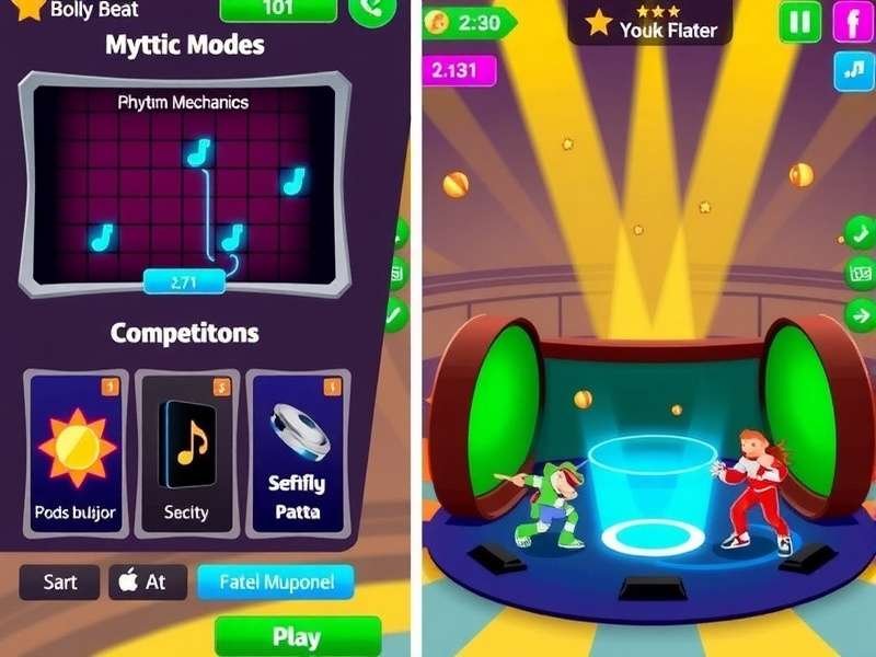 Bolly Beat Blast Pro gameplay screenshot showing rhythm mechanics